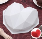 Форма для муссовых десертов и выпечки 21,5×20 см "Геометрия любви", цвет белый 2582047